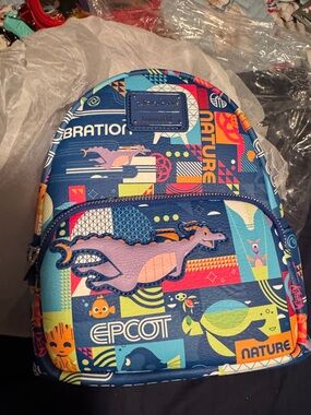 Loungefly Disney Epcot park backpack Featuring Figmenr. NWT